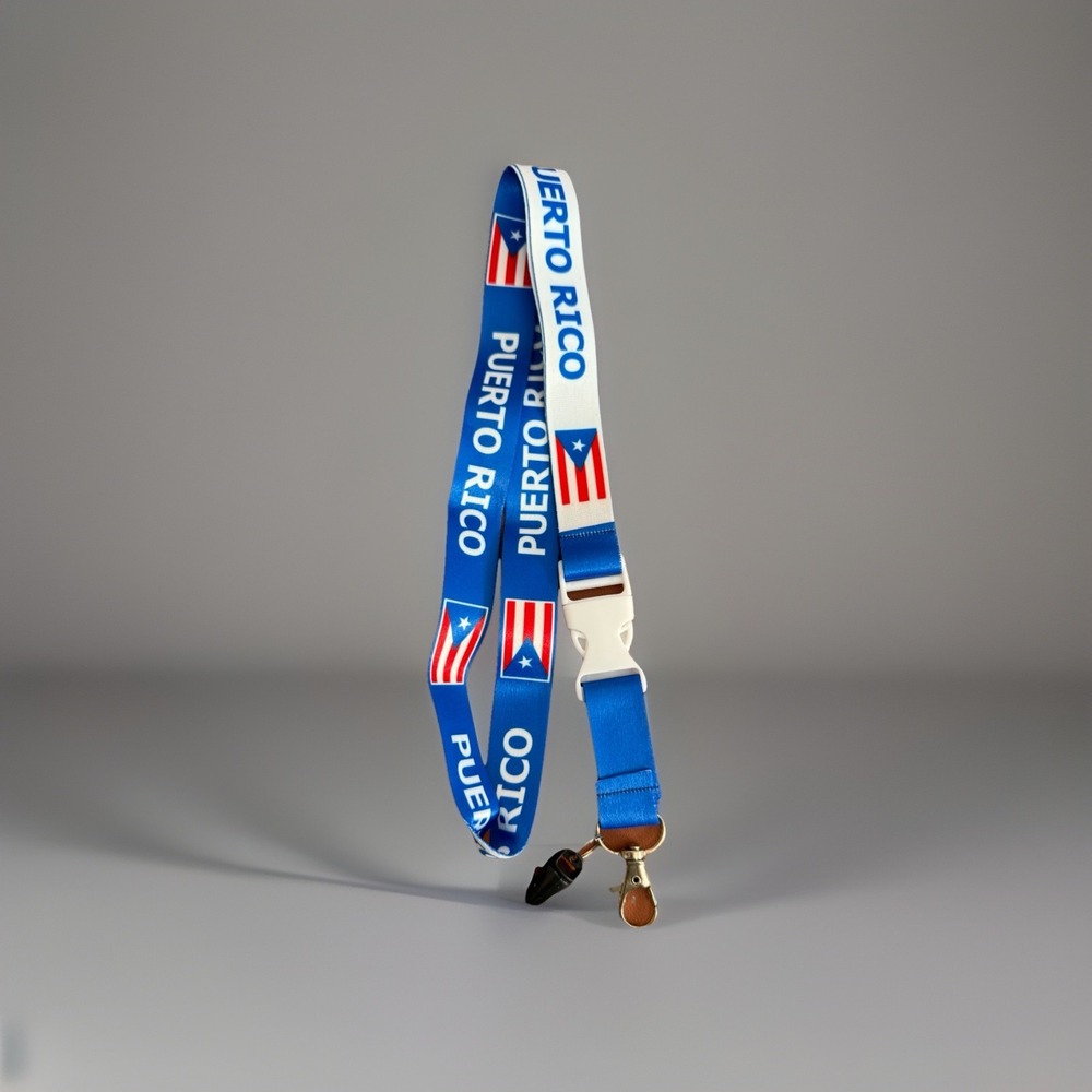 Puerto Rico Lanyard Keychain Multi-Color Flag P.R. Souvenir Modern Collectible